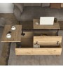 Τραπεζάκι σαλονιού με σερβιτόρο χρώμα sepet oak 121x69x40εκ.