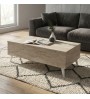 Τραπεζάκι σαλονιού με σερβιτόρο χρώμα travertine 121x69x40εκ.