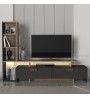 Σύνθεση τηλεόρασης με LED χρώμα ανθρακί - sepet oak 168,2x31,3x120εκ.
