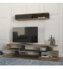 Σύνθεση τηλεόρασης με LED χρώμα sepet oak - ανθρακί 180x29,5x39εκ.