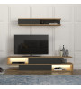 Σύνθεση τηλεόρασης με LED χρώμα sepet oak - ανθρακί 180x29,5x39εκ.