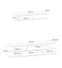 Σύνθεση τηλεόρασης με LED χρώμα sepet oak - ανθρακί 180x29,5x39εκ.