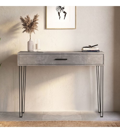 Κονσόλα χρώμα γκρι σκυροδέματος 120x35x89,8εκ.