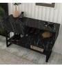 Κονσόλα χρώμα μαύρο εφέ μαρμάρου 138,8x41x75,7εκ.