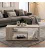 Τραπεζάκι σαλονιού χρώμα travertine 110x60x42εκ.
