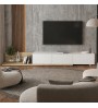 Έπιπλο τηλεόρασης επεκτεινόμενο χρώμα sapphire oak - λευκό 260x41,8x33,5εκ.