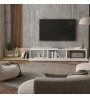 Έπιπλο τηλεόρασης επεκτεινόμενο χρώμα sapphire oak - λευκό 260x41,8x33,5εκ.