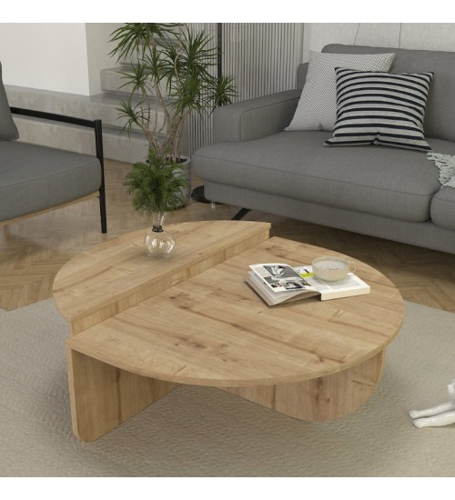 Τραπεζάκι σαλονιού χρώμα sapphire oak Ø85x35εκ.