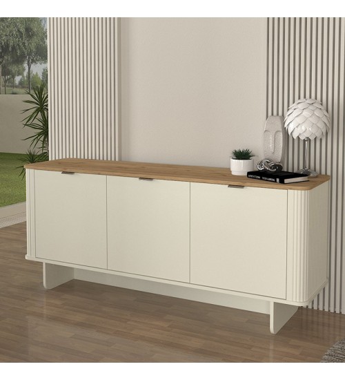 Μπουφές χρώμα ivory - sepet oak 180x47x76,6εκ.