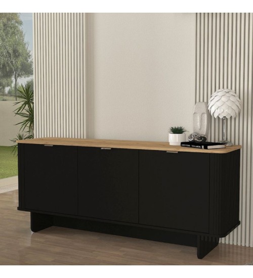 Μπουφές χρώμα μαύρο - sepet oak 180x47x76,6εκ.