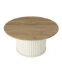 Τραπεζάκι σαλονιού χρώμα ivory - sepet oak Ø85x43,2εκ.
