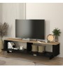 Έπιπλο τηλεόρασης χρώμα μαύρο - sepet oak 180x47x45,6εκ.