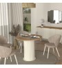Τραπέζι χρώμα ivory - sepet oak Ø90x77,7εκ.