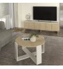 Τραπεζάκι σαλονιού χρώμα rota oak - sandstone Ø70x38εκ.