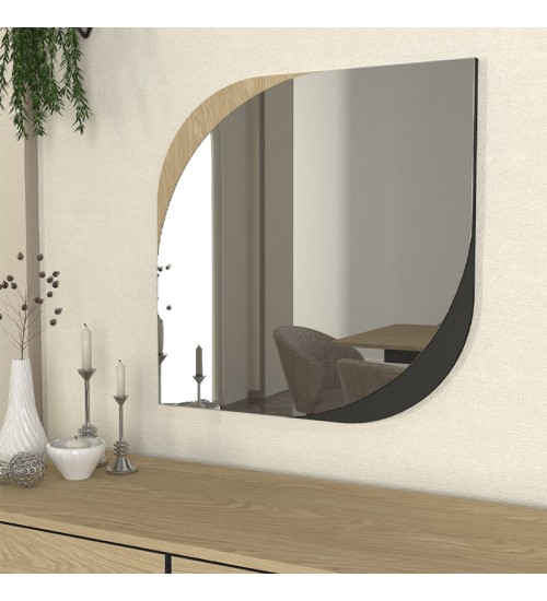 Καθρέπτης τοίχου Lava Μegapap χρώμα rota oak - ανθρακί 70x2,2x70εκ.