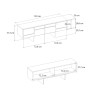 Έπιπλο τηλεόρασης χρώμα Rota oak - Ανθρακί 150x35x51,3εκ.