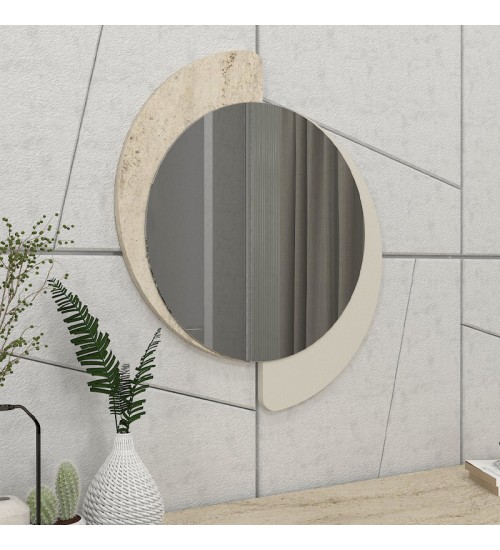 Καθρέπτης τοίχου Sevilla Μegapap χρώμα sandstone - travertine 59,2x2,2x69εκ.
