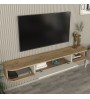 Έπιπλο τηλεόρασης επιτοίχιο με LED χρώμα Sepet oak - Sandstone 150εκ.
