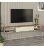Έπιπλο τηλεόρασης επιτοίχιο με LED χρώμα Sepet oak - Sandstone 150εκ.