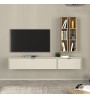 Σύνθεση τηλεόρασης επιτοίχια Edgar χρώμα sandstone - sepet oak 198,4x29,6x148,5εκ.