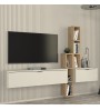 Σύνθεση τηλεόρασης επιτοίχια Edgar χρώμα sandstone - sepet oak 198,4x29,6x148,5εκ.
