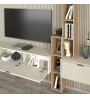 Σύνθεση τηλεόρασης επιτοίχια Edgar χρώμα sandstone - sepet oak 198,4x29,6x148,5εκ.