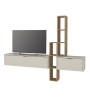 Σύνθεση τηλεόρασης επιτοίχια Edgar χρώμα sandstone - sepet oak 198,4x29,6x148,5εκ.
