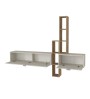 Σύνθεση τηλεόρασης επιτοίχια Edgar χρώμα sandstone - sepet oak 198,4x29,6x148,5εκ.