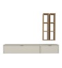 Σύνθεση τηλεόρασης επιτοίχια Edgar χρώμα sandstone - sepet oak 198,4x29,6x148,5εκ.