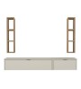 Σύνθεση τηλεόρασης επιτοίχια Edgar χρώμα sandstone - sepet oak 198,4x29,6x148,5εκ.
