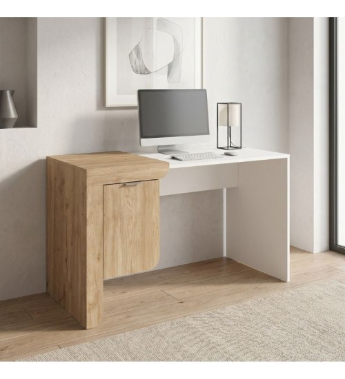 Γραφείο εργασίας χρώμα sepet oak - λευκό 120x60x73,2εκ.