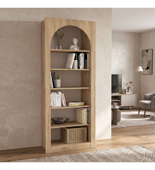 Βιβλιοθήκη χρώμα sepet oak 74x35x180εκ.