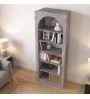 Βιβλιοθήκη χρώμα γκρι σκυροδέματος 74x35x180εκ.