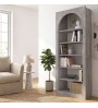 Βιβλιοθήκη χρώμα γκρι σκυροδέματος 74x35x180εκ.