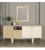 Καθρέπτης τοίχου Selinos Μegapap χρώμα sandstone - rota oak 65x2,2x85εκ.