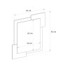 Καθρέπτης τοίχου Selinos Μegapap χρώμα sandstone - rota oak 65x2,2x85εκ.