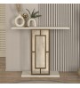 Κονσόλα χρώμα sandstone - travertine - χρυσό 90x29,6x76,8εκ.