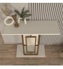 Κονσόλα χρώμα sandstone - travertine - χρυσό 90x29,6x76,8εκ.