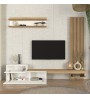 Σύνθεση τηλεόρασης χρώμα λευκό - sepet oak 240x36,8x200εκ.