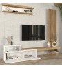 Σύνθεση τηλεόρασης χρώμα λευκό - sepet oak 240x36,8x200εκ.