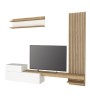 Σύνθεση τηλεόρασης χρώμα λευκό - sepet oak 240x36,8x200εκ.