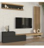 Σύνθεση τηλεόρασης χρώμα ανθρακί - sepet oak 240x36,8x200εκ.