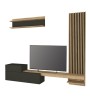 Σύνθεση τηλεόρασης χρώμα ανθρακί - sepet oak 240x36,8x200εκ.