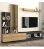 Σύνθεση τηλεόρασης χρώμα ανθρακί - sepet oak 240x40x192εκ.