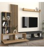 Σύνθεση τηλεόρασης χρώμα ανθρακί - sepet oak 240x40x192εκ.