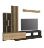 Σύνθεση τηλεόρασης χρώμα ανθρακί - sepet oak 240x40x192εκ.