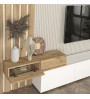Σύνθεση τηλεόρασης χρώμα λευκό - sepet oak 233x31,3x196,8εκ.
