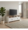 Έπιπλο τηλεόρασης χρώμα λευκό - sapphire oak 120x29,6x46,8εκ.