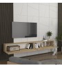 Έπιπλο τηλεόρασης επιτοίχιο χρώμα sapphire oak 241,8x31,7x30εκ.