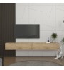 Έπιπλο τηλεόρασης επιτοίχιο χρώμα sapphire oak 241,8x31,7x30εκ.
